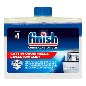 Finish Curalavastoviglie a Ciclo Vuoto Previene Cattivi Odori Rimuove Sporco e Calcare - 1 Trattamento Pulizia Lavastoviglie