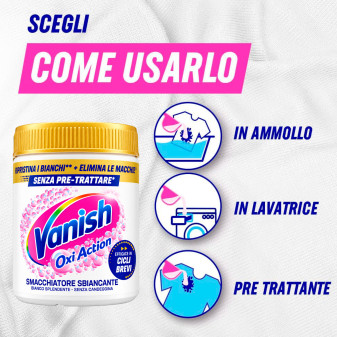 Vanish Oxi Action Pink Smacchiatore in Polvere per Capi Bianchi